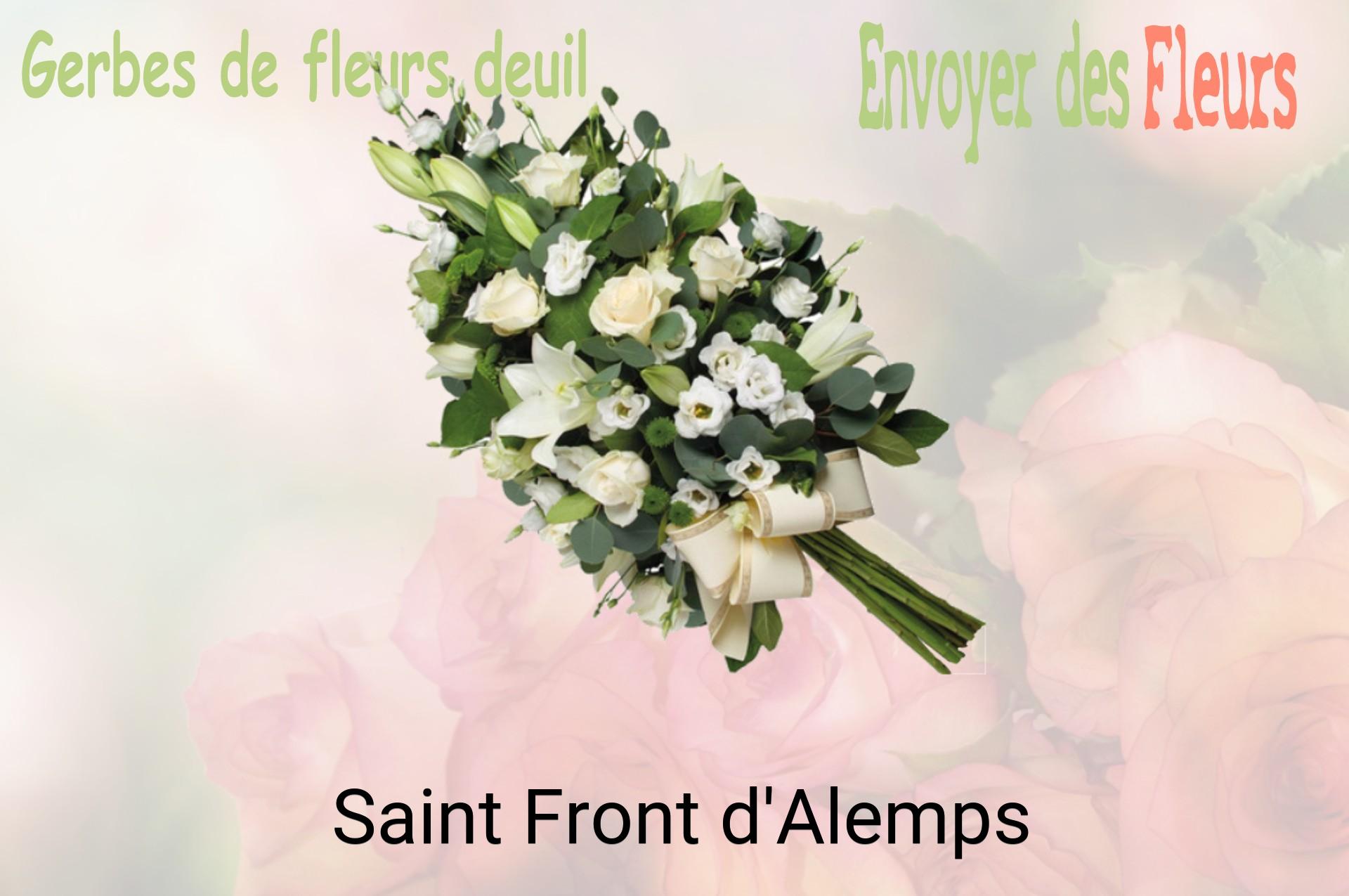 Gerbe de fleurs de deuil livrée à Saint-Front-d'Alemps